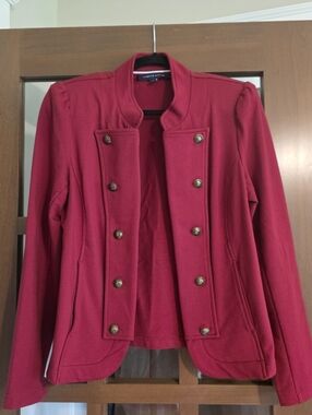 Tommy Hilfiger Red Military-Style Double-Breasted Blazer  NWOT